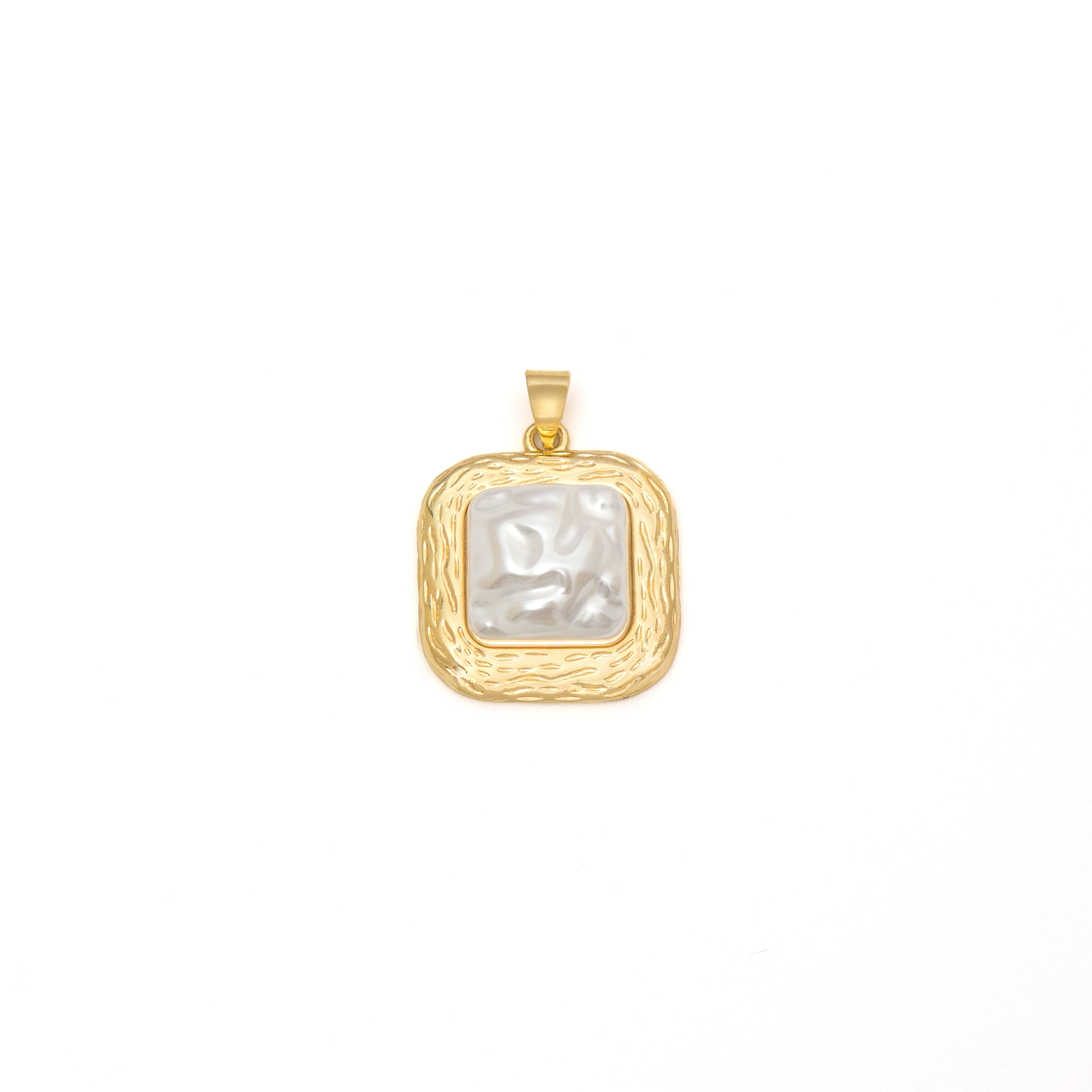 Square Mother-of-Pearl Pendant Charm