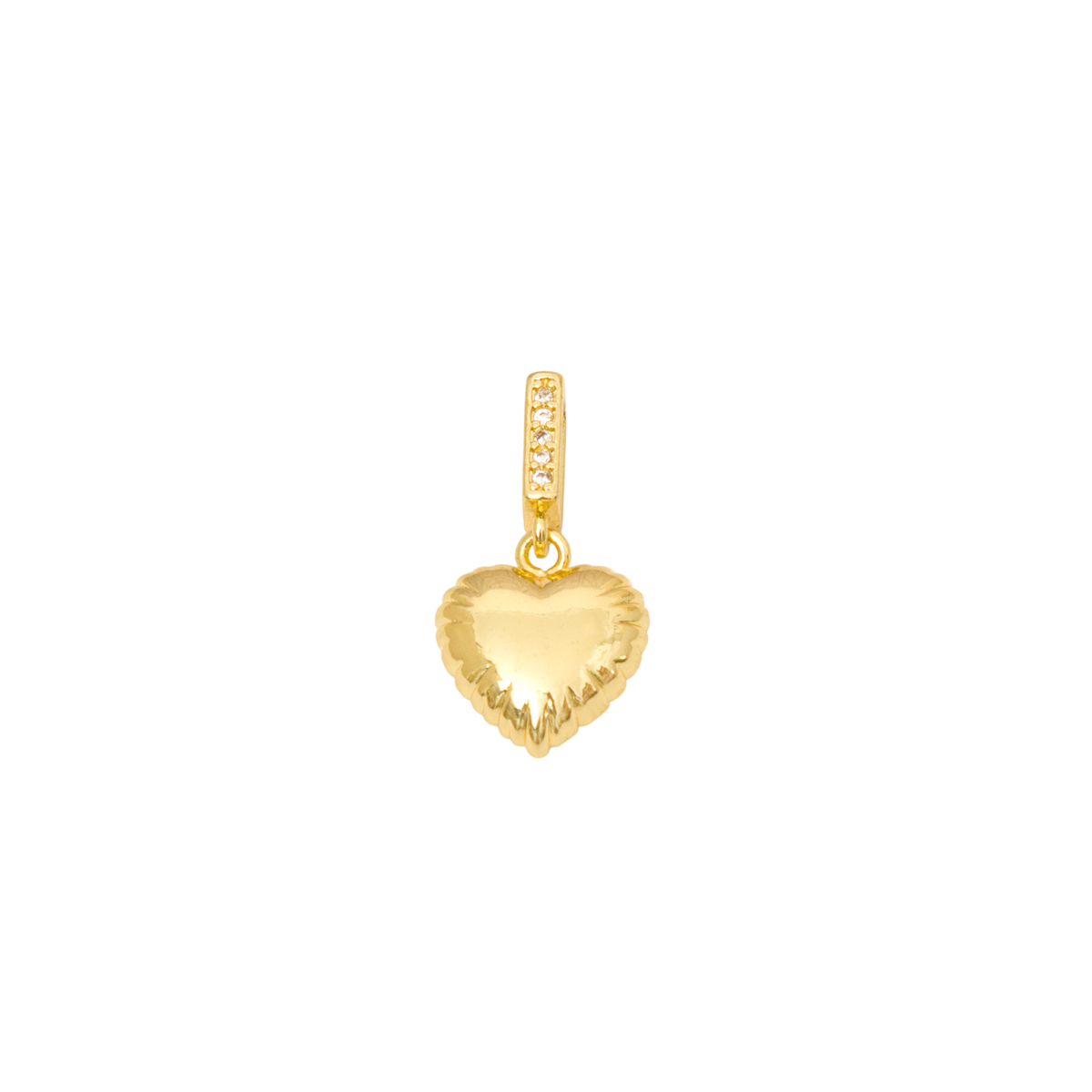 Heart Charm with Crystal Bail cutout