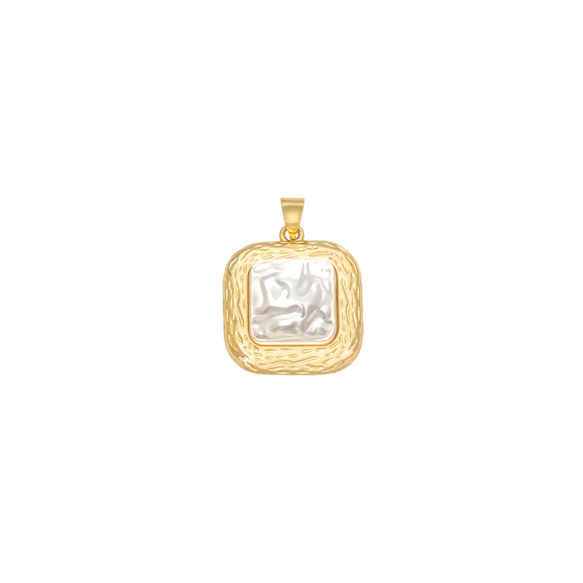 Square Mother-of-Pearl Pendant Charm cutout