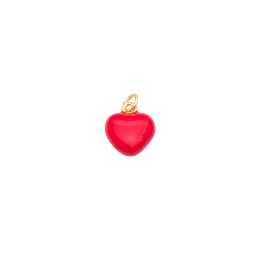 Breloque Cœur Bombé Rouge