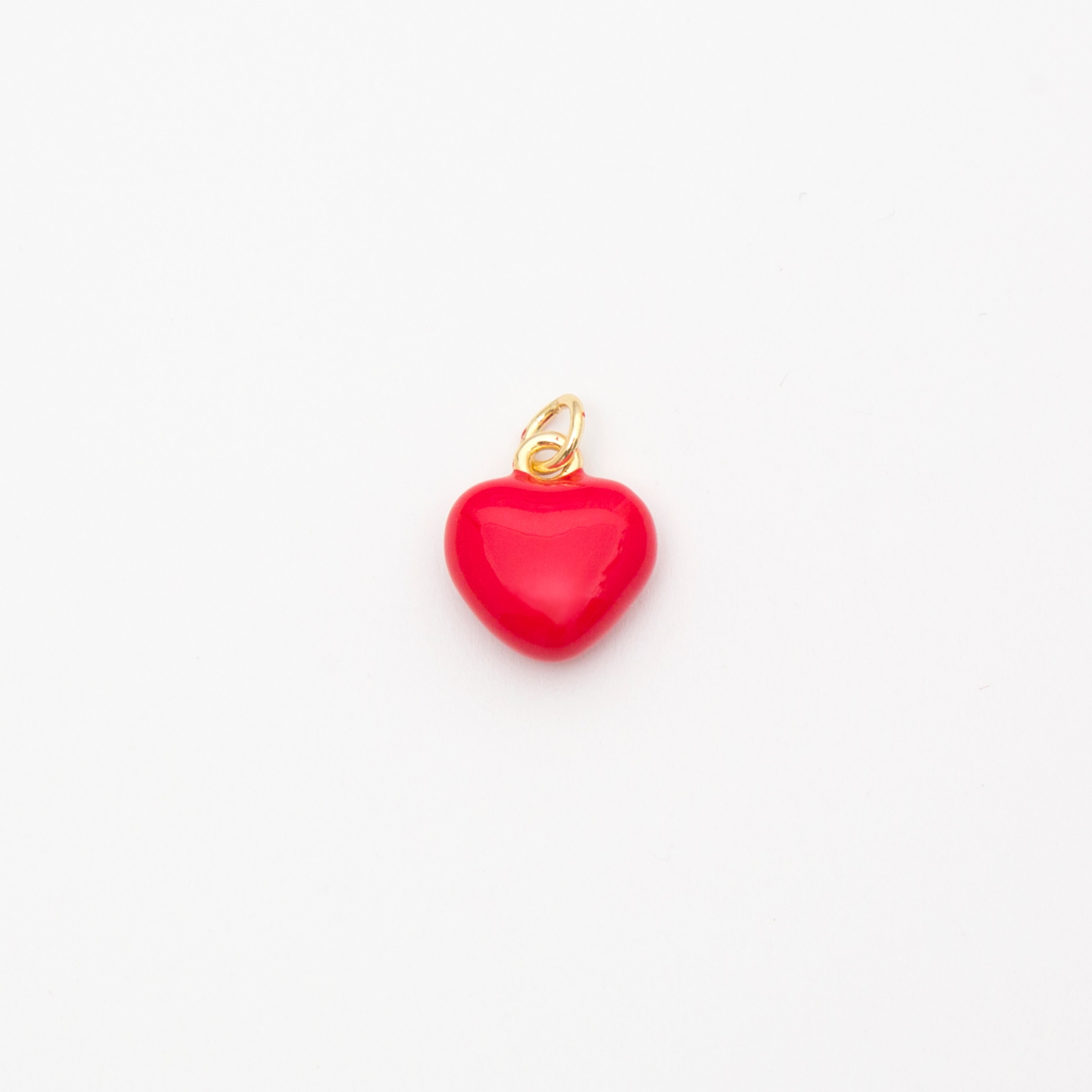Red Puffy Heart Charm
