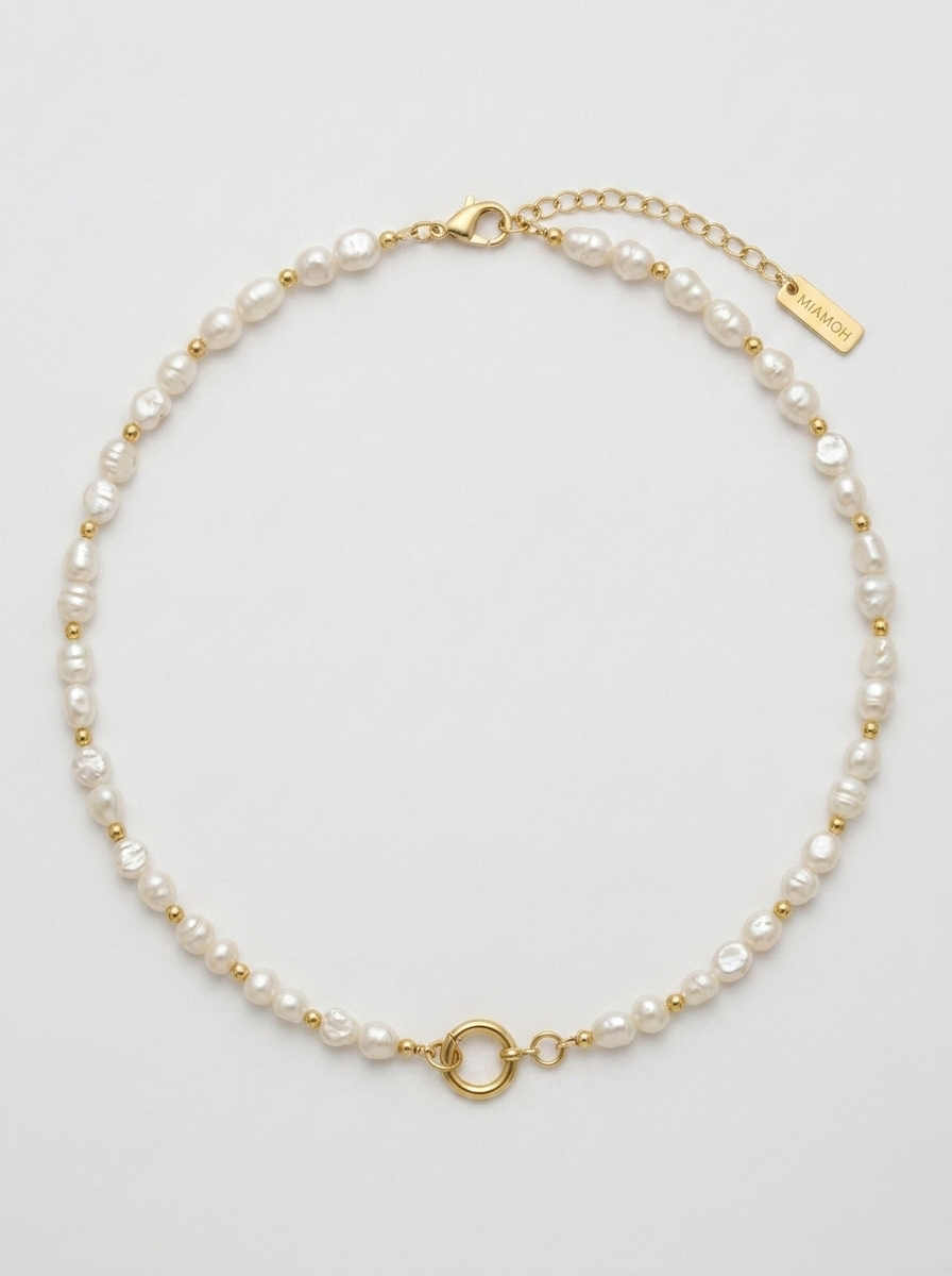 Pearl Necklace with Statement Clasp
