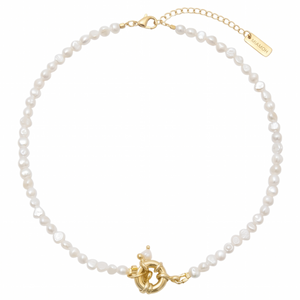 Pearl Necklace with Round Clasp