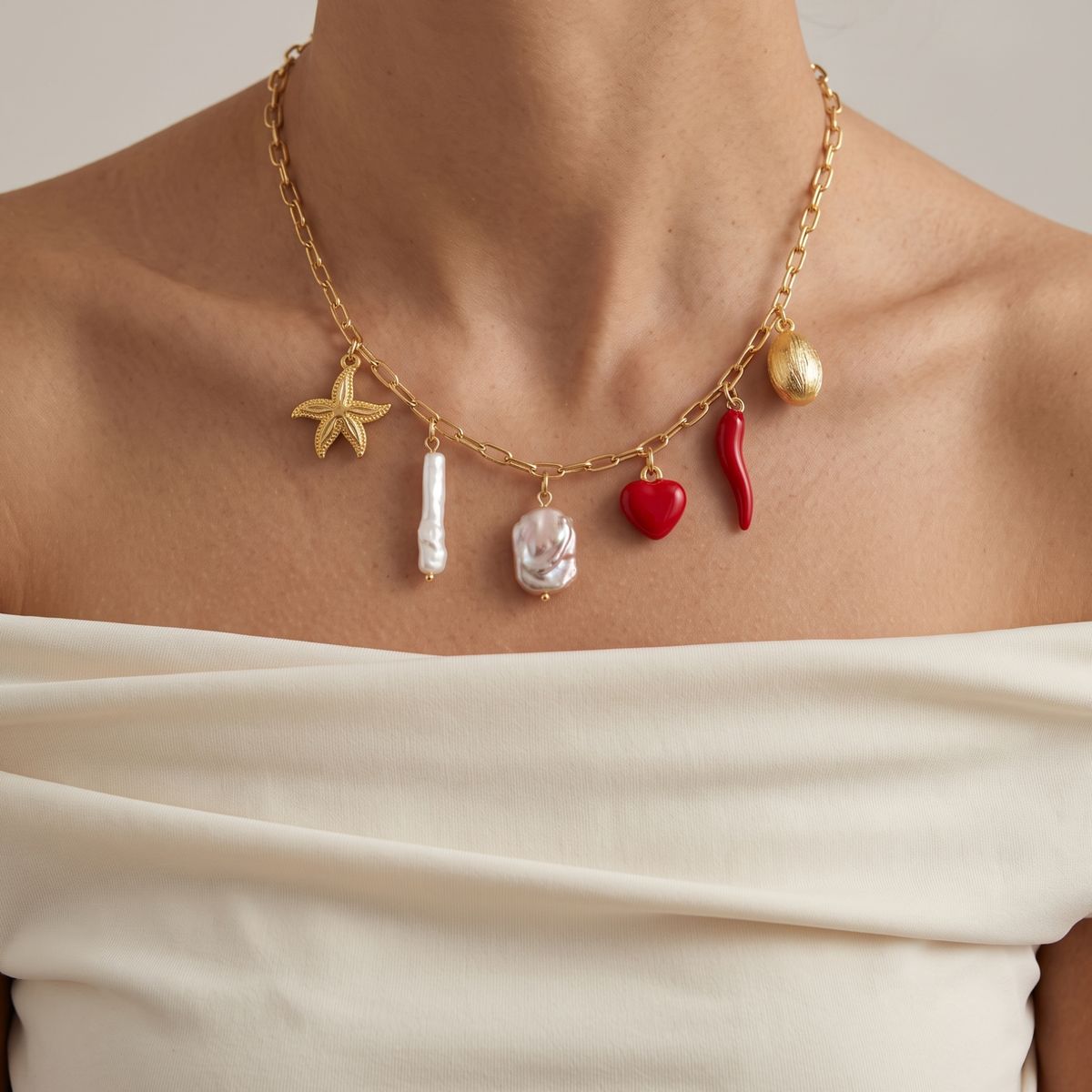 Baroque Pearl Charm - Blush